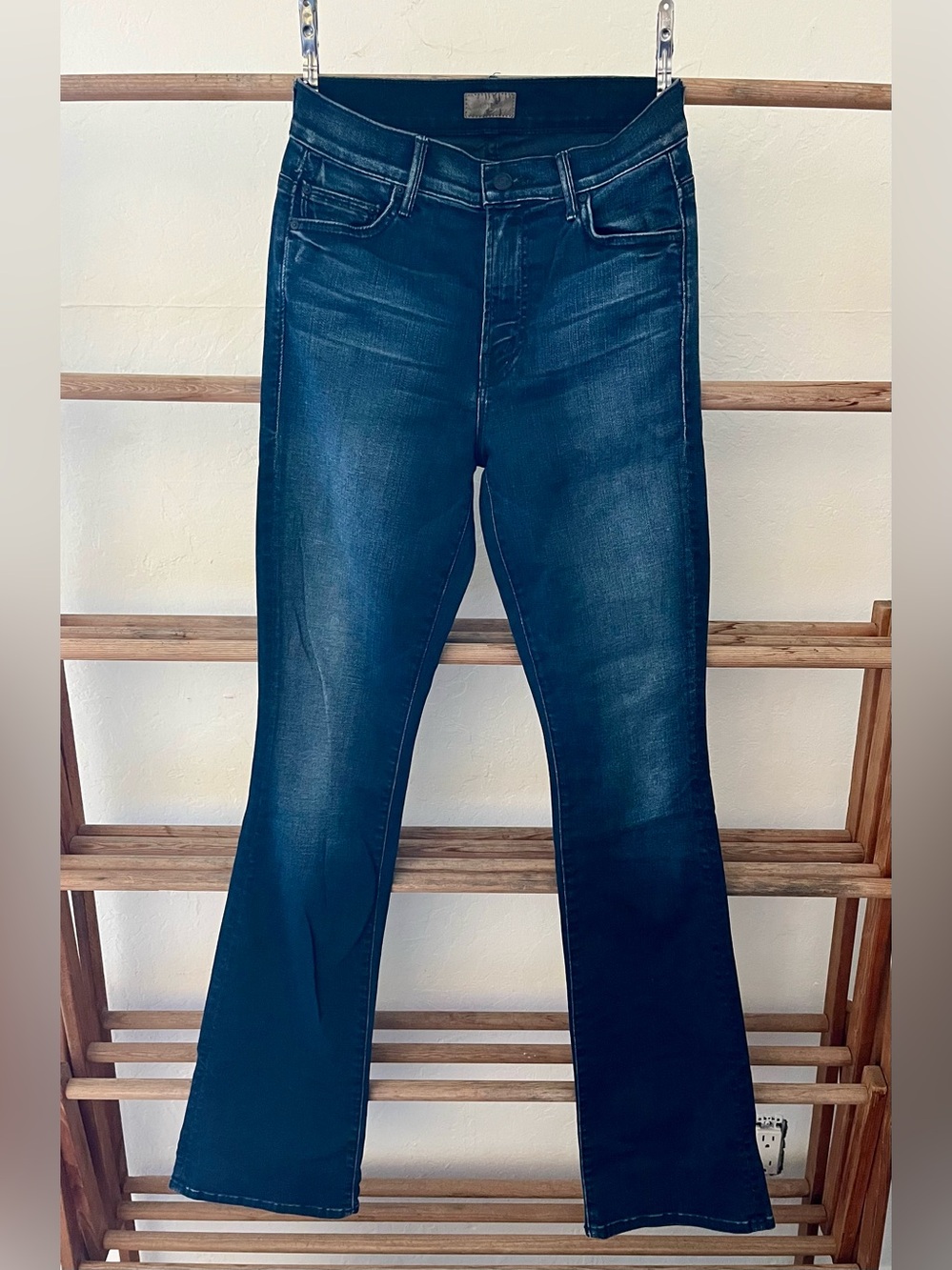 MOTHER The Insider Dark Indigo High Rise Flare Jeans